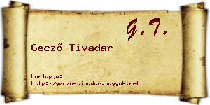 Gecző Tivadar névjegykártya